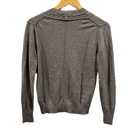 Preswick And Moore Gray Button crochet sweater size S - Picture 2 of 5